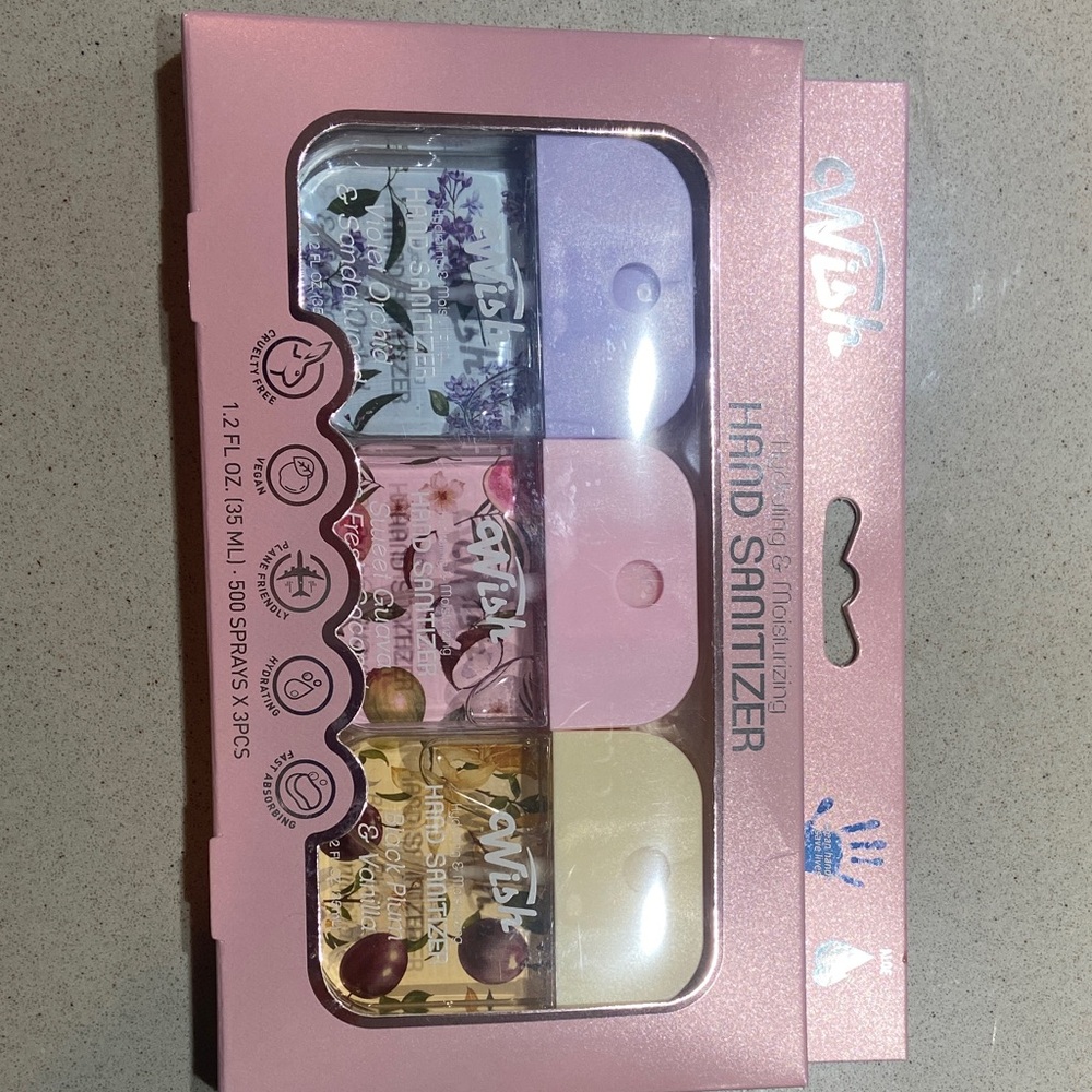Wish Hand Sanitizer Set - Pink, Purple, Gold